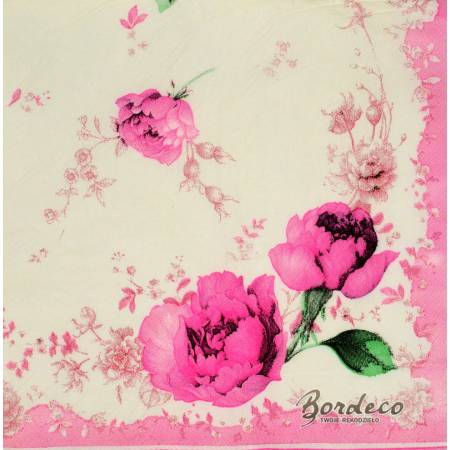 Serwetka decoupage firmy TERSTEEGE piwonie 33x33cm